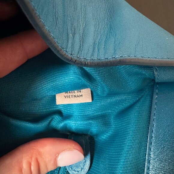 Coach Crosby Carryall Turquoise Leather Handbag - Picture 7 of 13